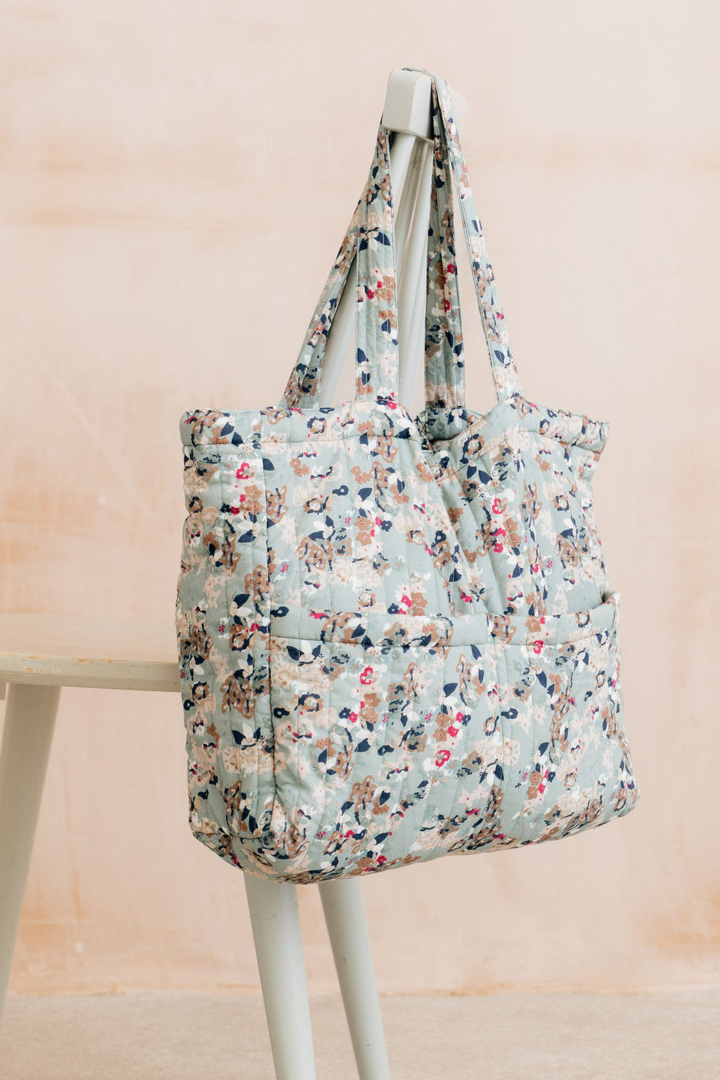 Lily and Me Ditsy Print Quilted Tote Bag Ocean