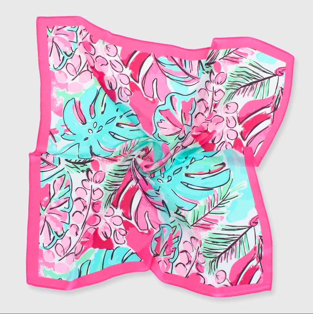 Millie Mae Juliet Vine Square Scarf - Cerise-Forever England-White finn