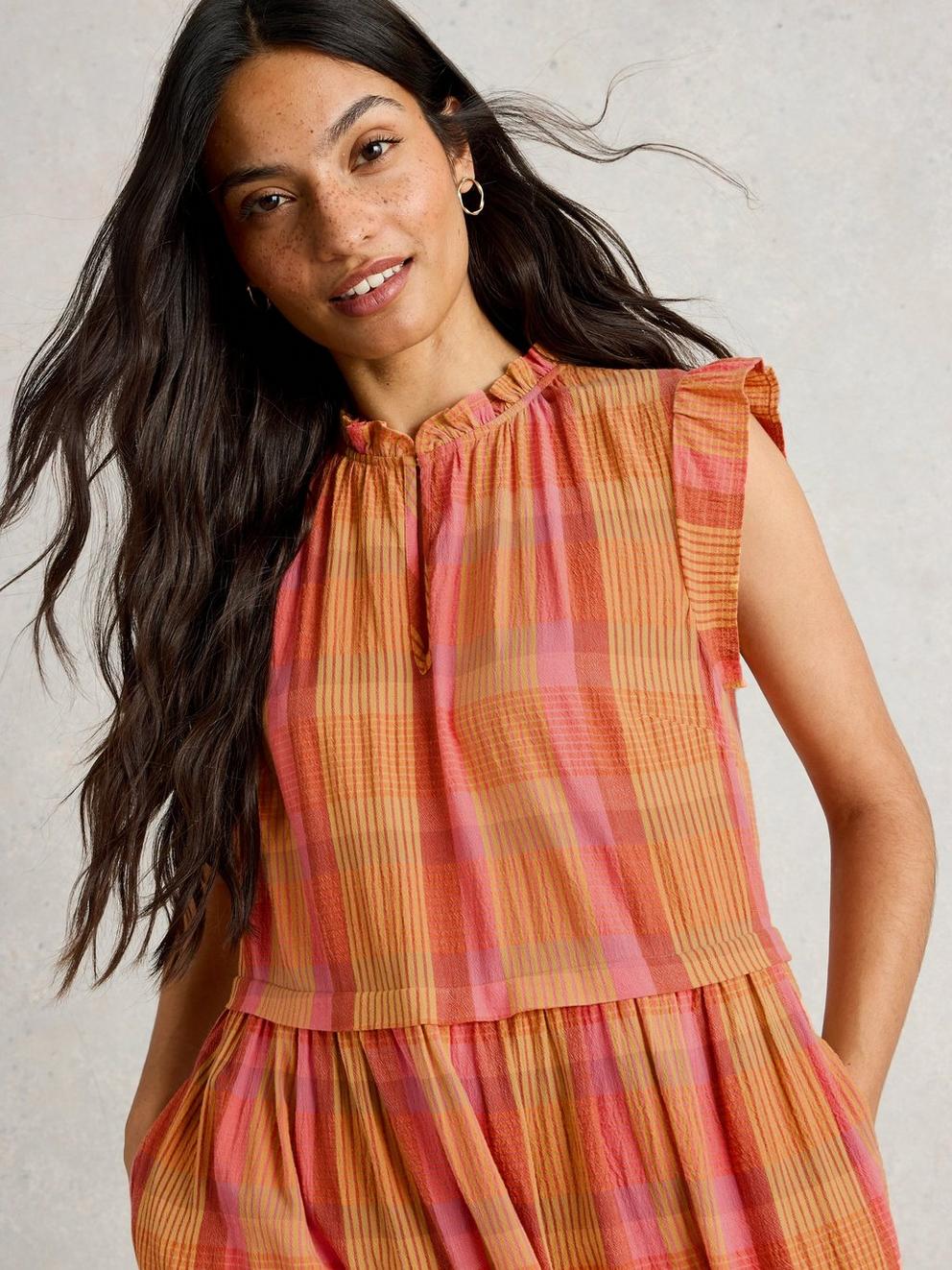 White Stuff Rosie Check Maxi Dress-Dress-White finn