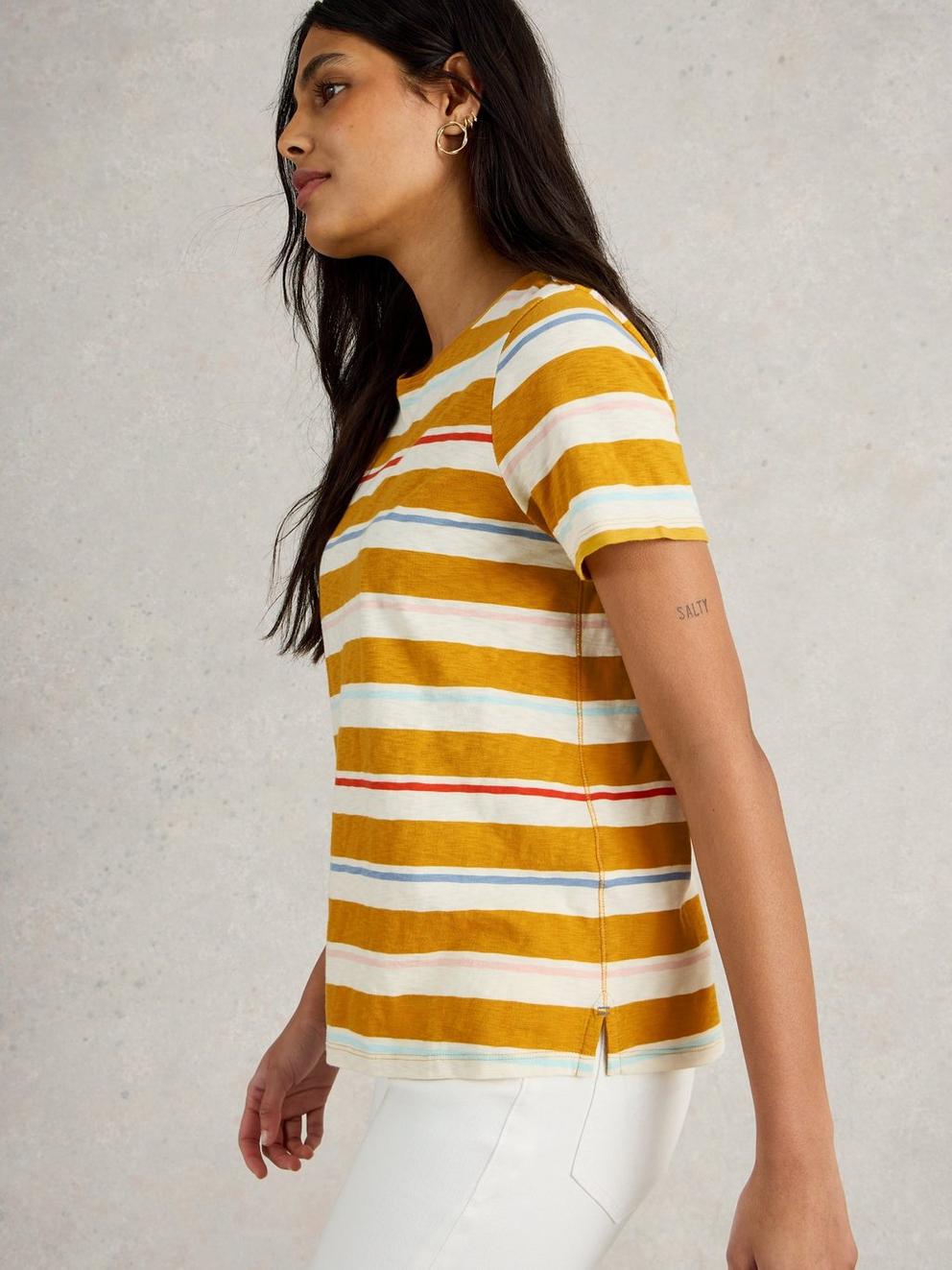 White Stuff Abbie Striped Tee-Shirts & Tops-White finn