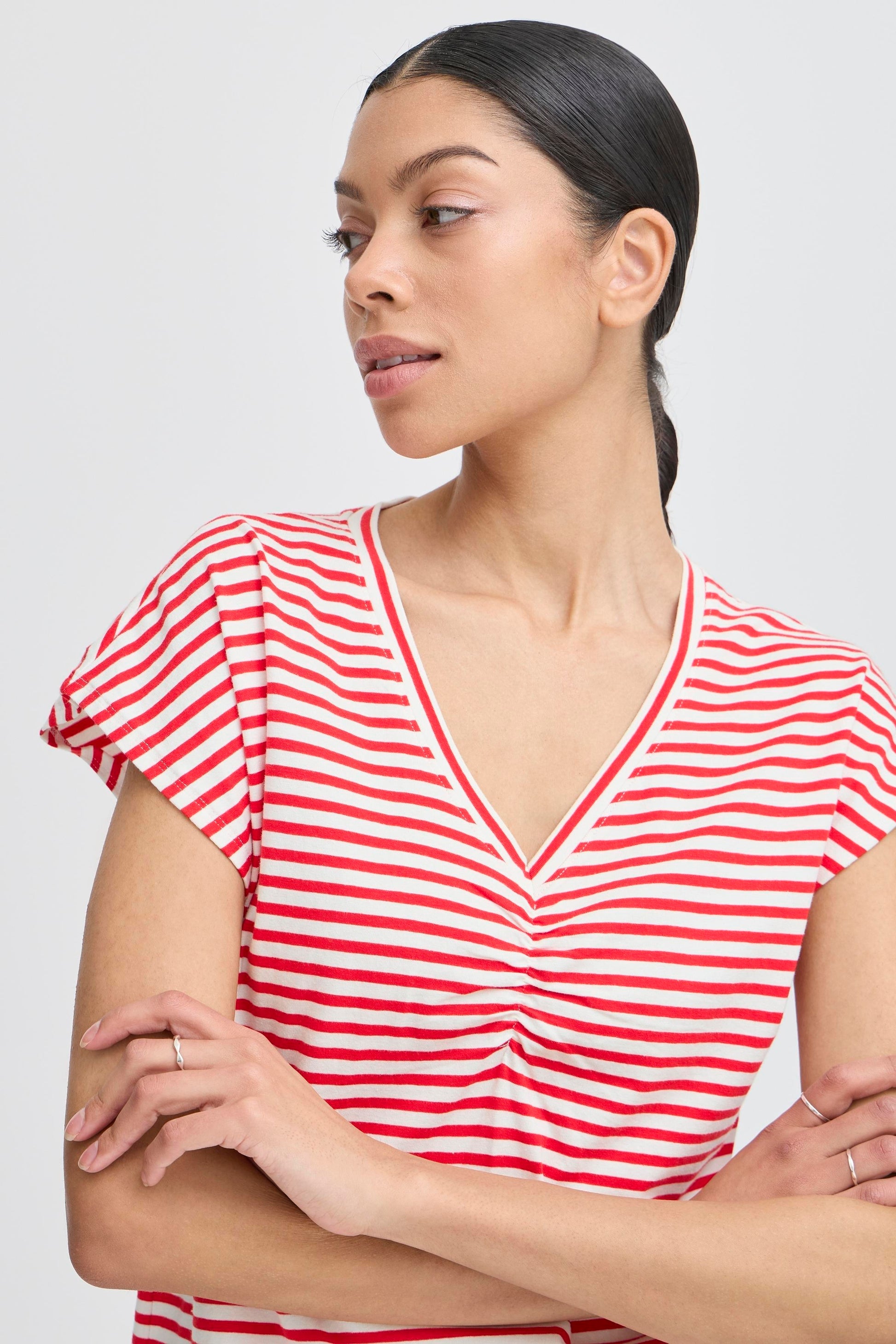 B young Bypandinna Striped Tee-White finn