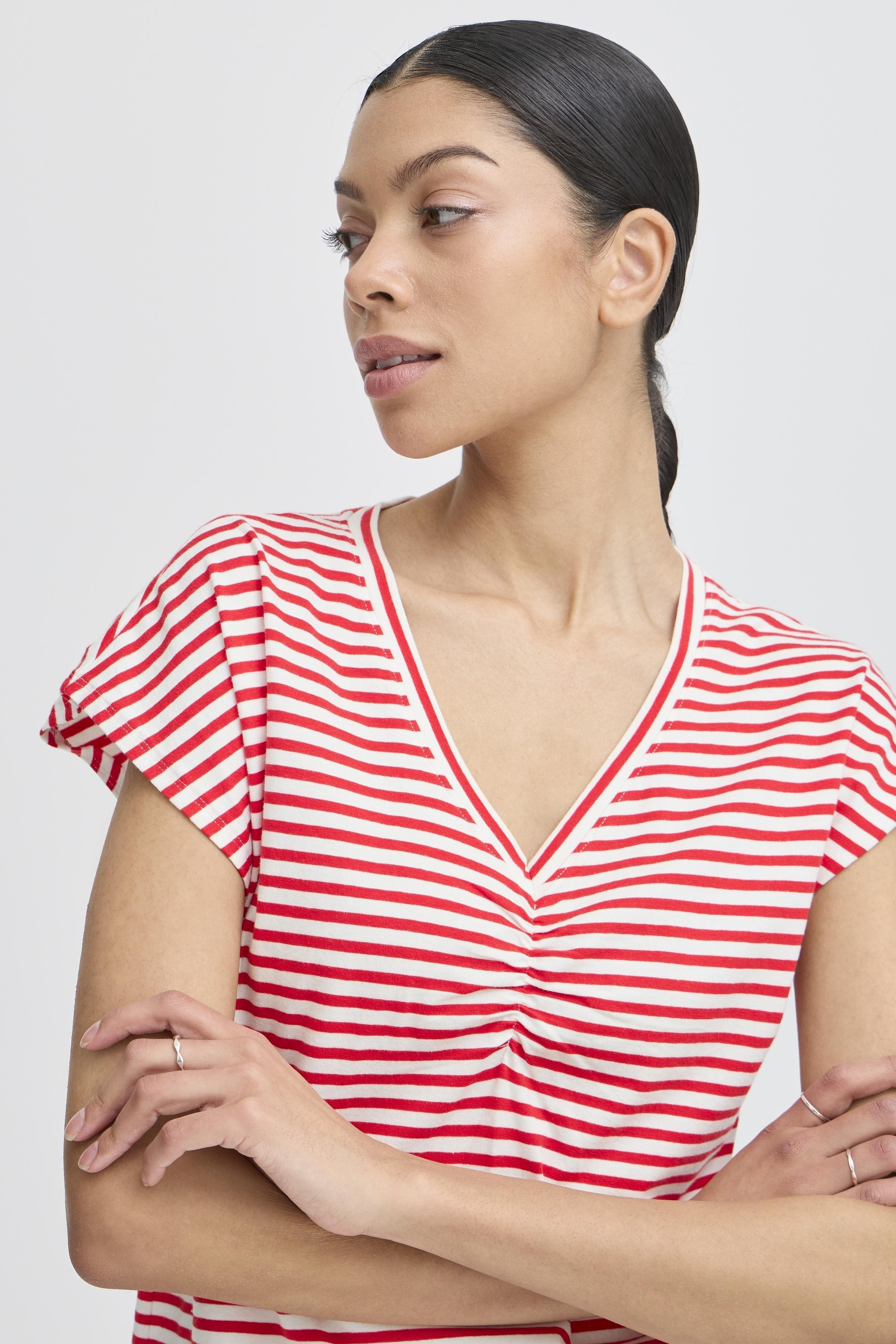 B young Bypandinna Striped Tee-Shirts & Tops-White finn