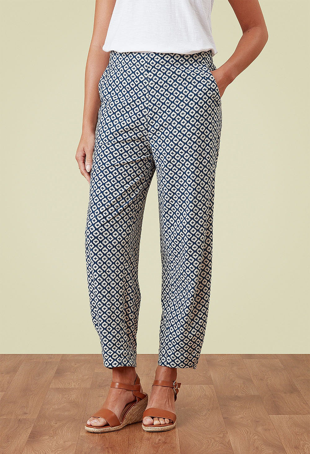 Adini Ikat Tile Mylee Trouser - Riviera-Adini-White finn