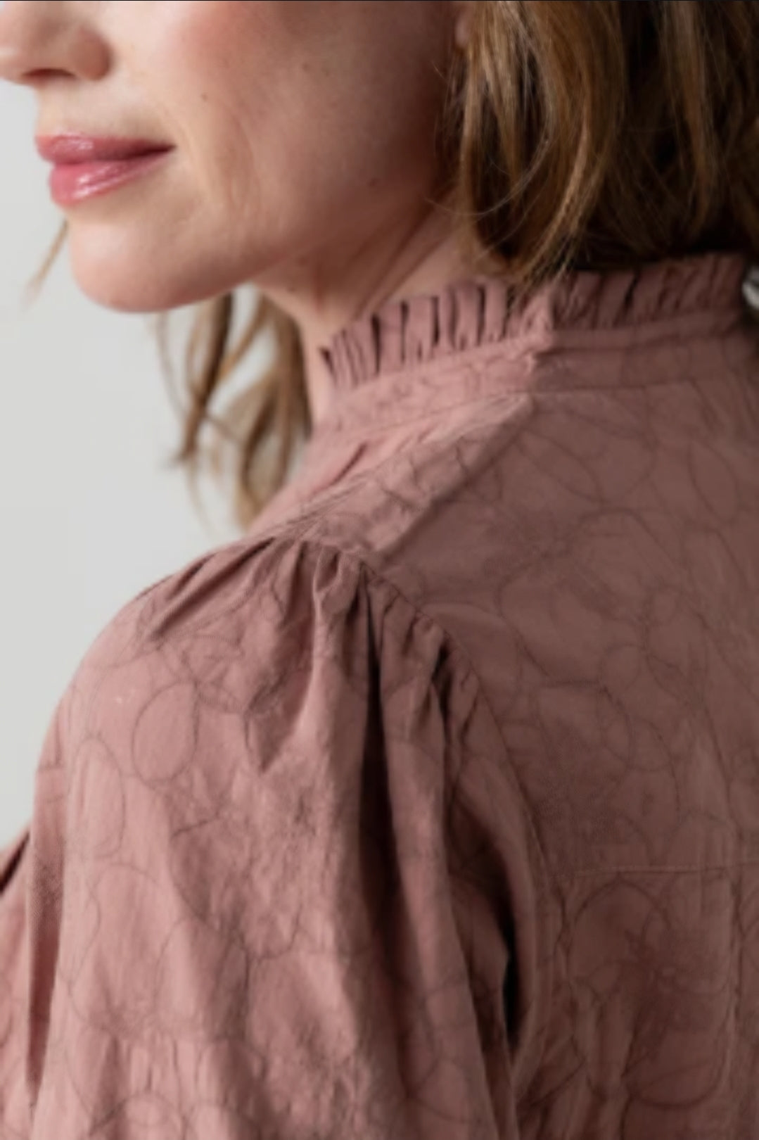Lily and Me Wayfaring Cotton Jacquard Blouse-White finn