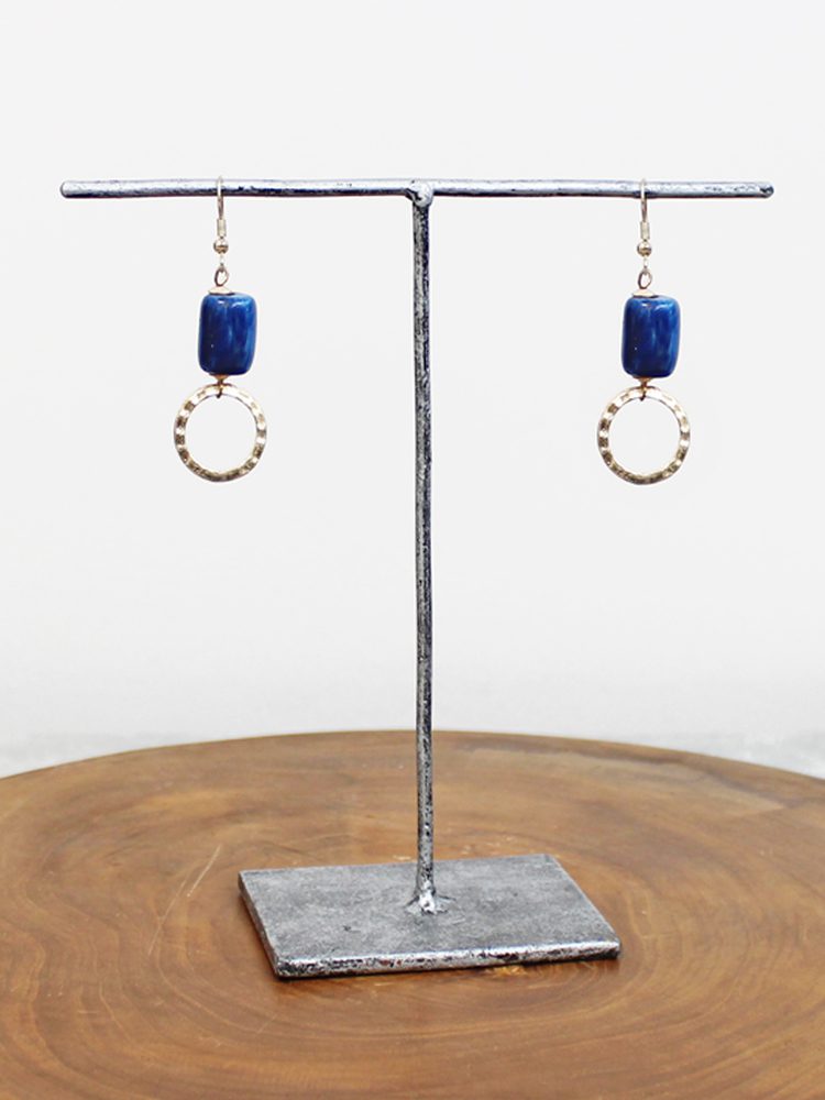 Beaten Ring Drop Earrings AY6603