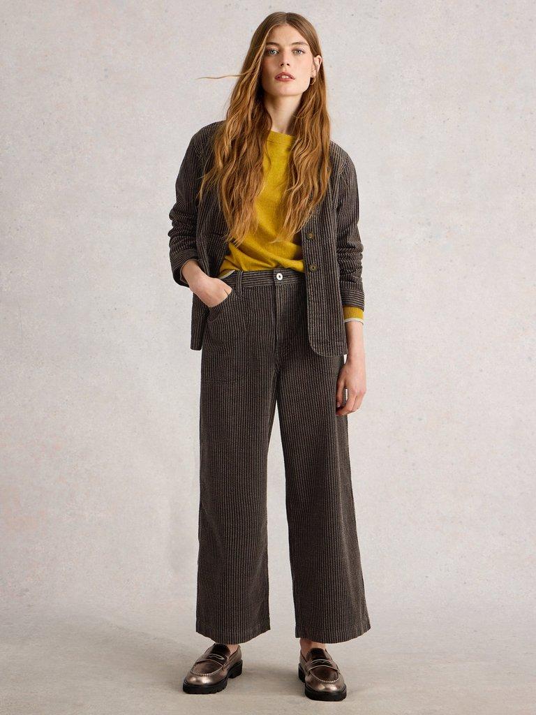 White Stuff Carrie Cord Jacket- Striped-Coats & Jackets-White finn