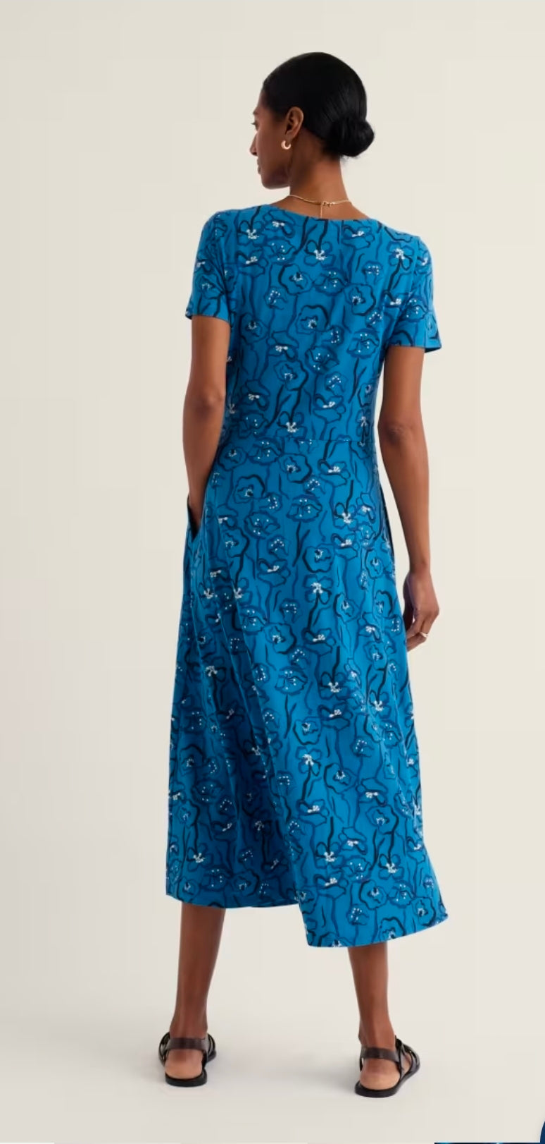 Seasalt Veronica Short Sleeve Midi Dress in GOTS-Certified Organic Cotton