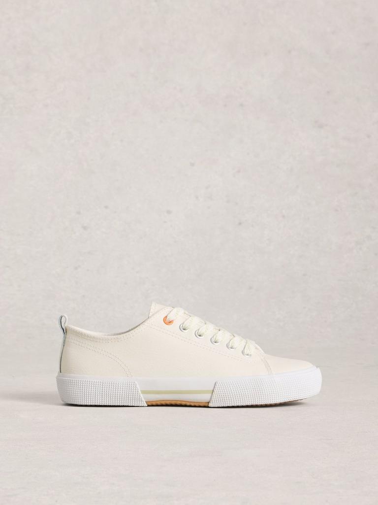 White Stuff Pippa Leather Lace Up Trainer-Footwear-4-
