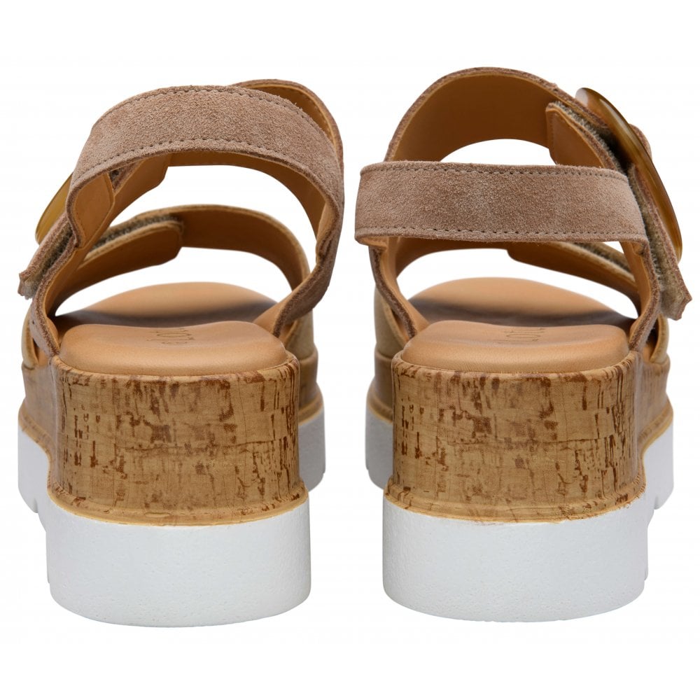 Lotus Women's Flatform Sandals Cammie Taupe/Gold