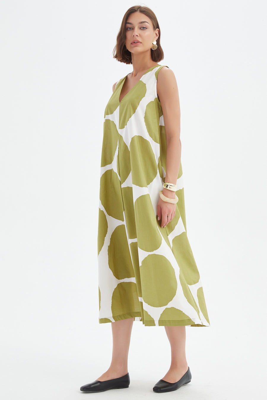 Tirelli Inverted Pleat Print Dress