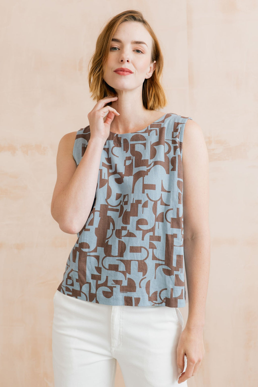 Lily and Me Cora Linen Blend Button Back Vest