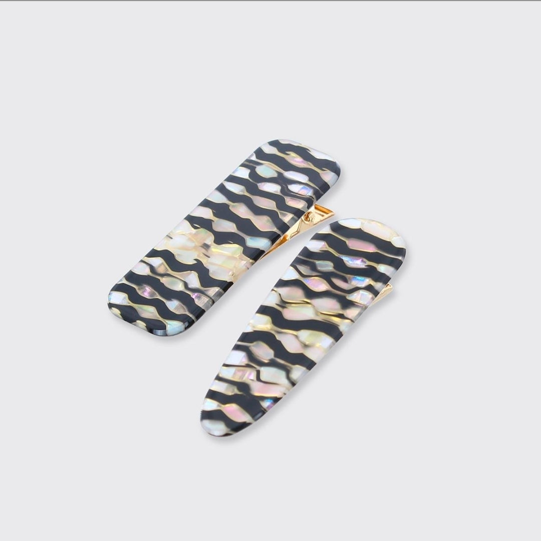Sylvie Set of 2 Hair Clips - Lustre Topaz
