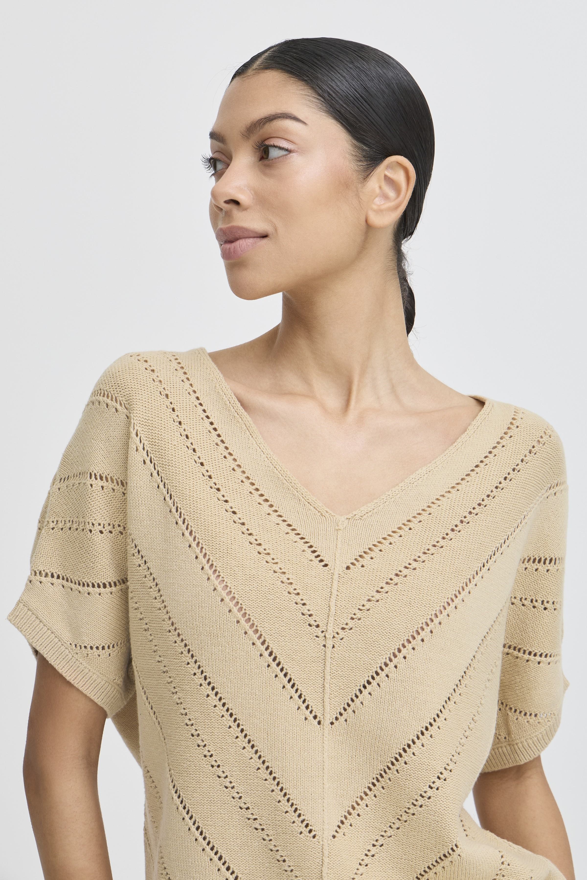 B young Bynajo V-Neck Jump-Knitwear-White finn