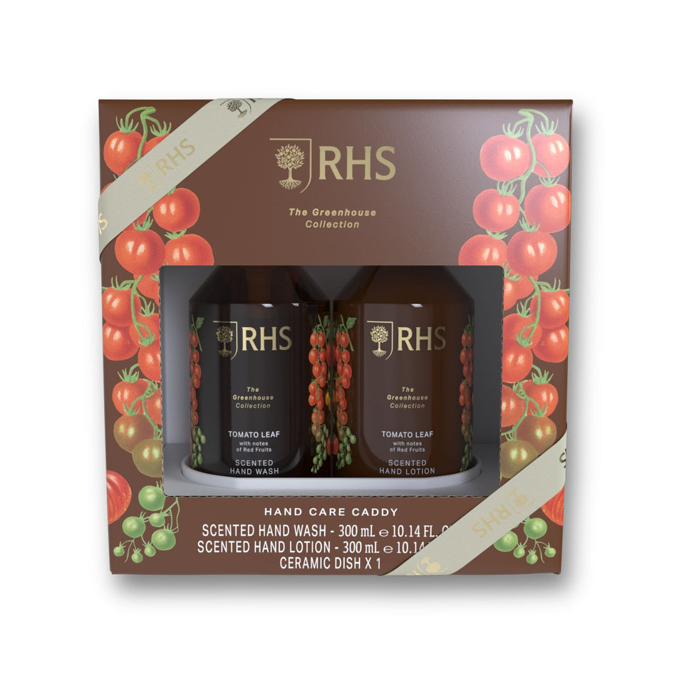 RHS Hand Care Caddy Tomato Leaf 2 x 300ml-Hand wash-