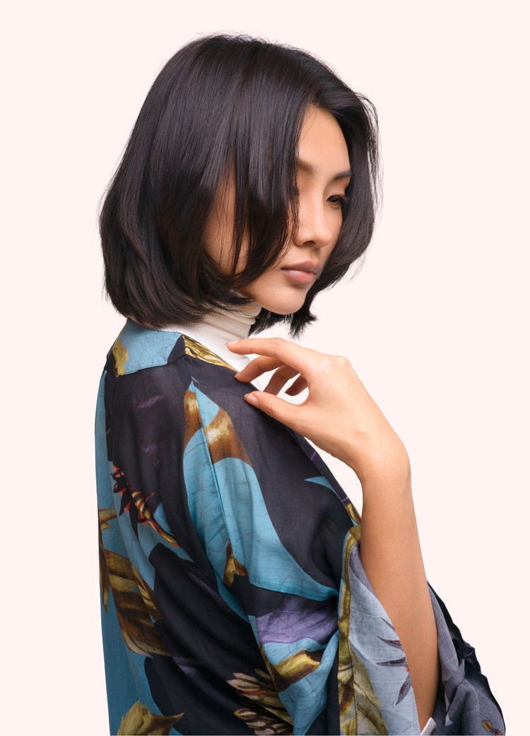Powder Hellebore Short Kimono Jacket