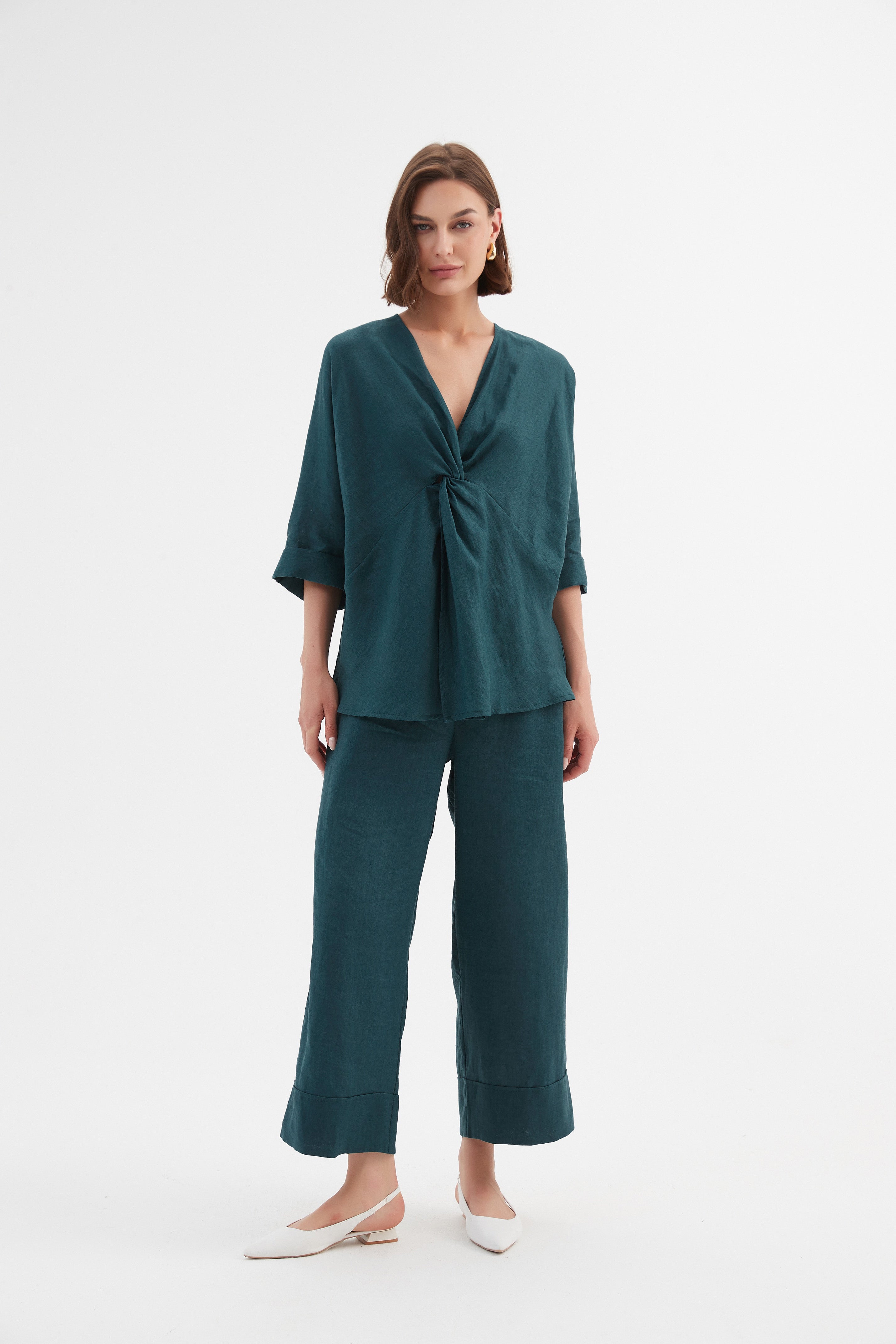 Tirelli Twist Front Top-Shirts & Tops-White finn
