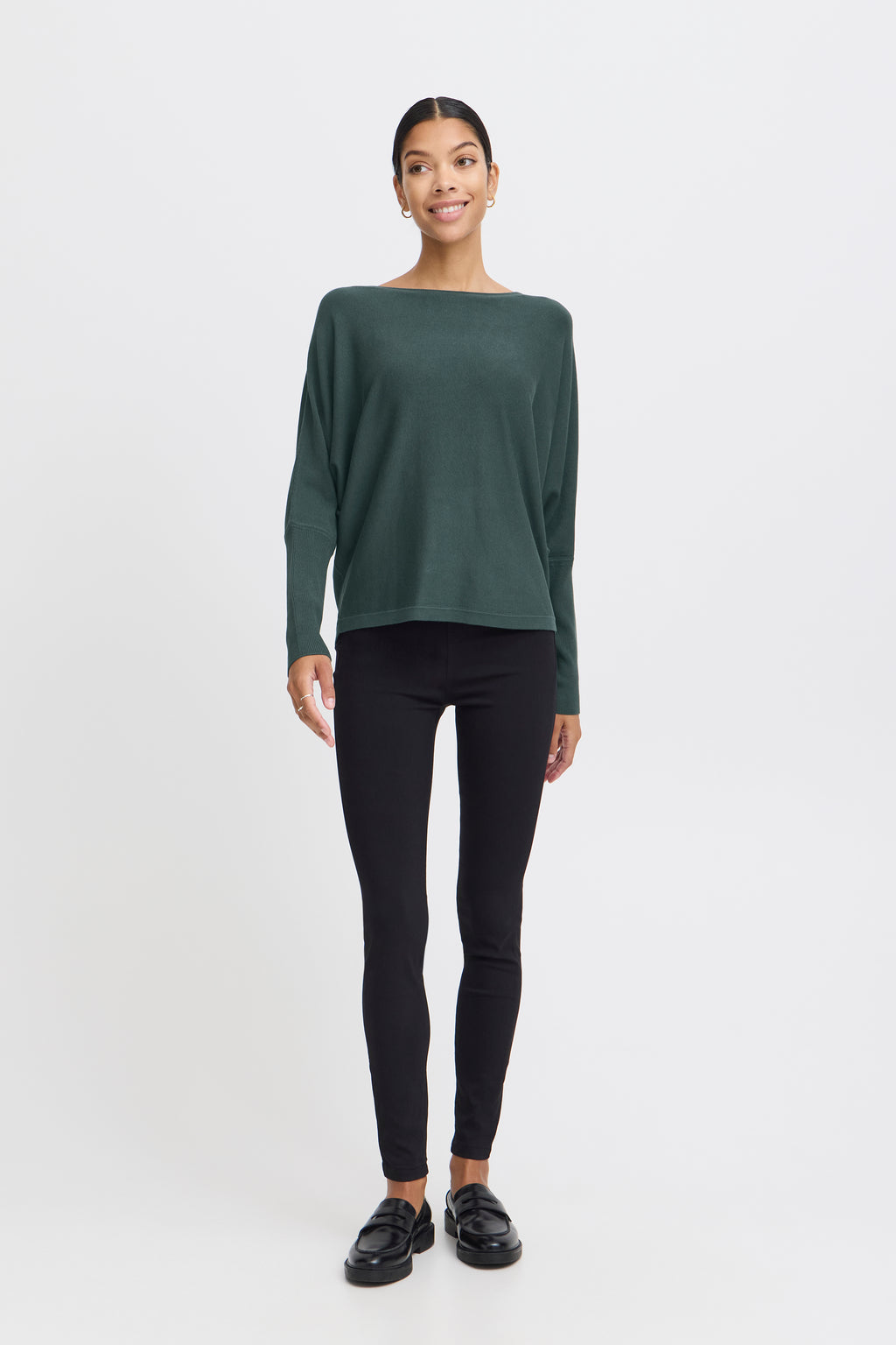 B young Bymmorla Batwing Jumper-Knitwear-White finn