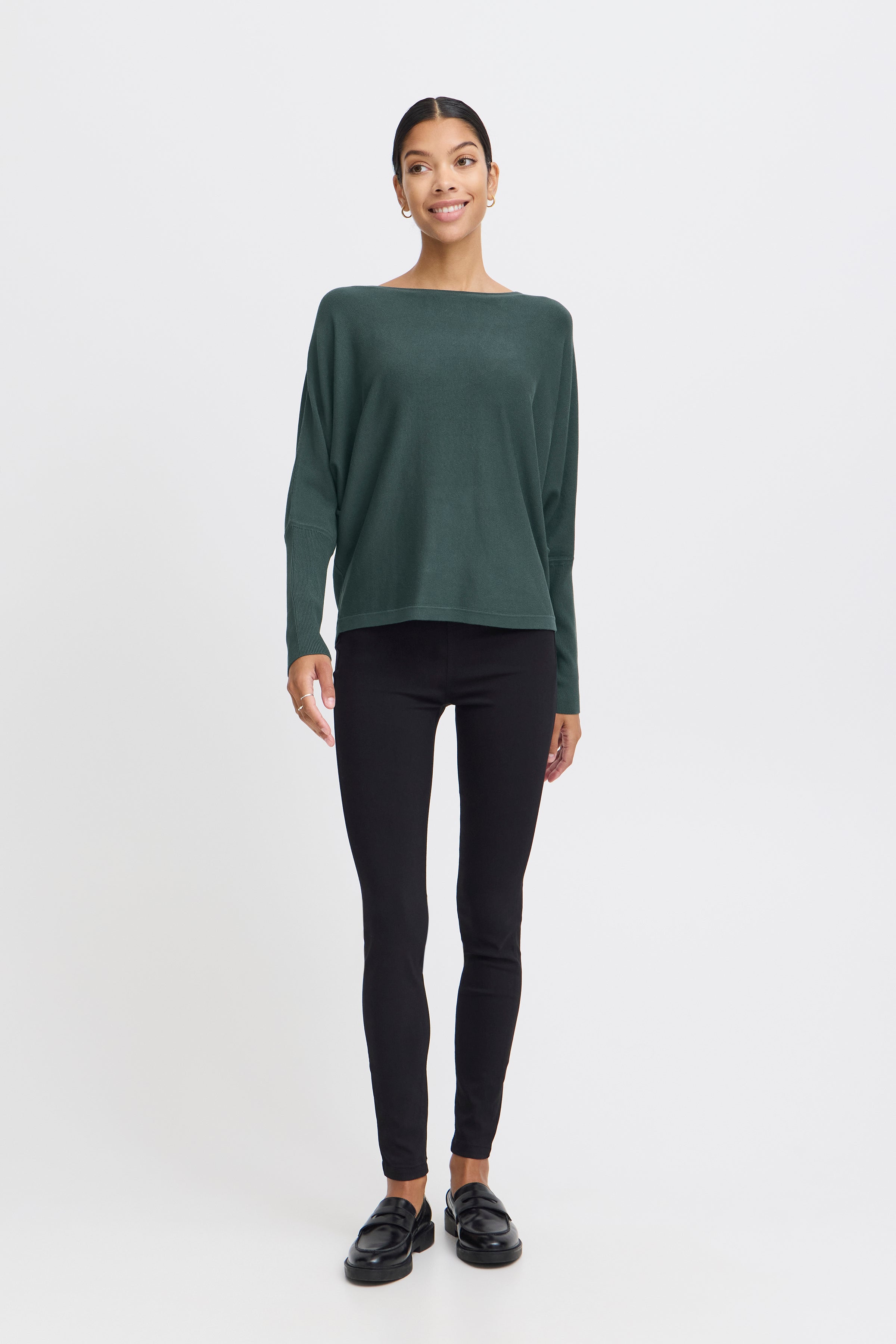 B young Bymmorla Batwing Jumper-Knitwear-White finn