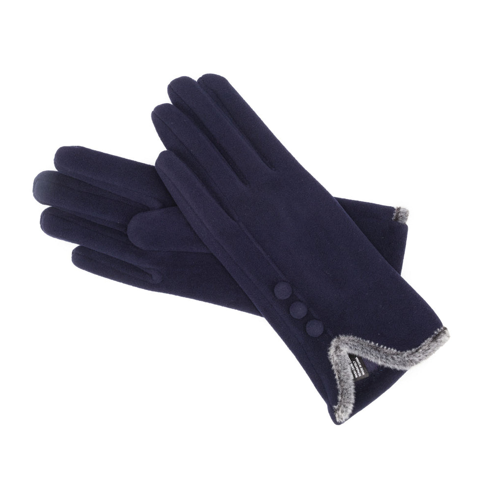 Ellie Beaumont 3 Button Suede Glove-Gloves-White finn
