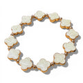 Jess and lou Clover Pearlescent Bracelet BR248-Jess and Lou-White finn