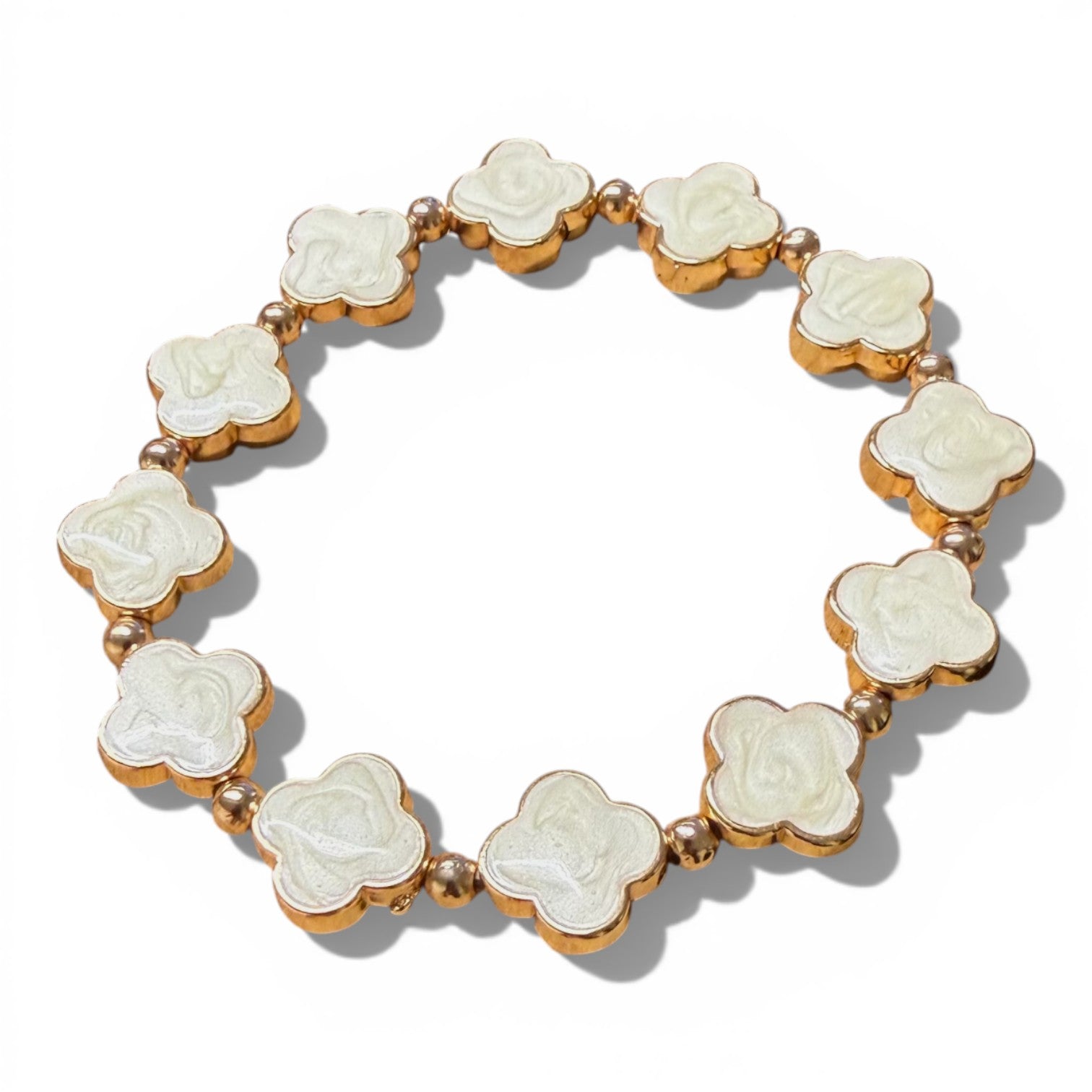 Jess and lou Clover Pearlescent Bracelet BR248-Jess and Lou-White finn