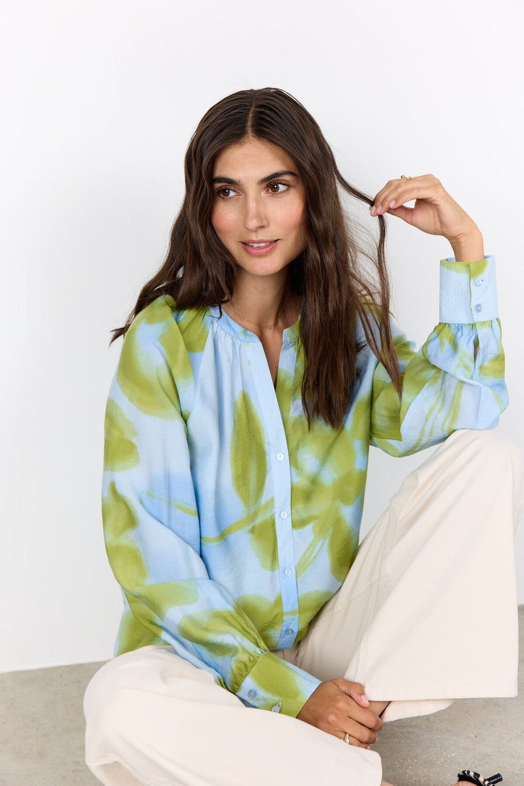 Soya Concept SC-CATE 2 Blouse Light blue-Soya Concept-White finn