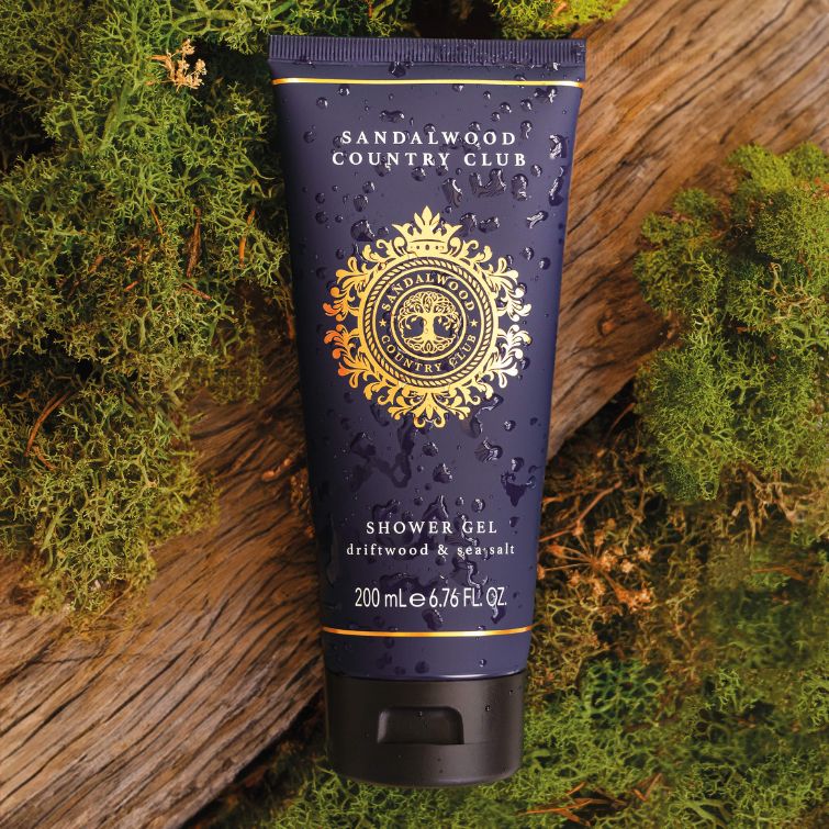 Sandalwood Country Club Driftwood and Sea Salt Shower Gel 200ml-Somerset Toiletries-White finn