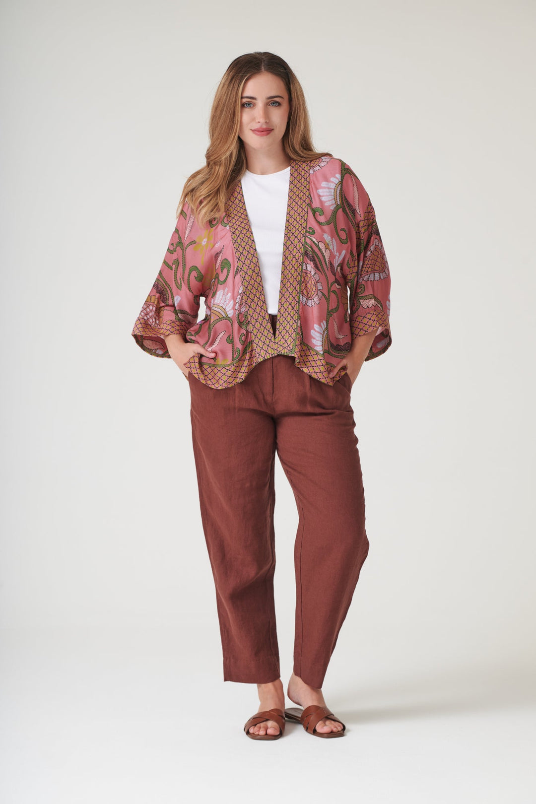 One Hundred Stars Giant Kantha Dusk Kimono