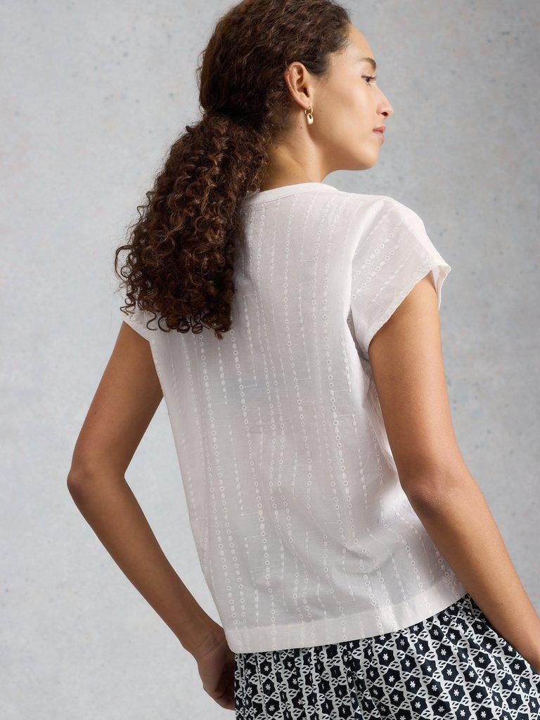 White Stuff NOLA NOTCH BRODERIE TEE