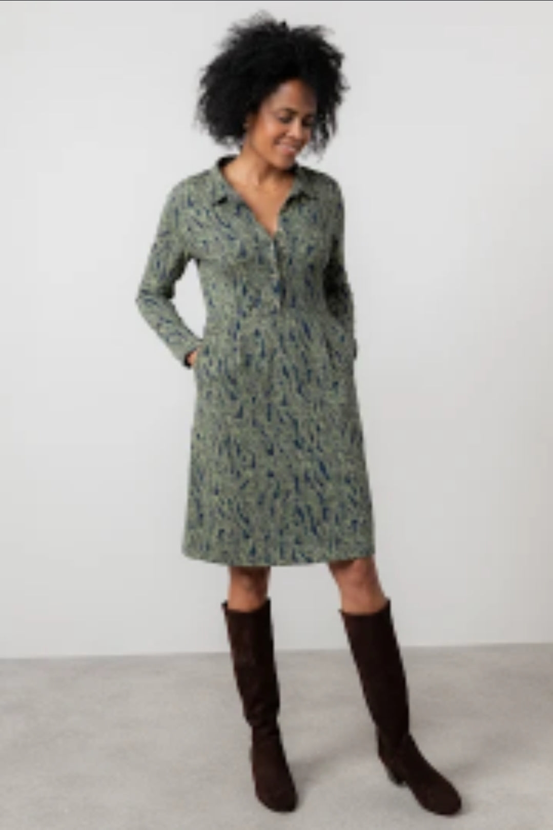 Lily and Me Elmore Dress Foliage-White finn