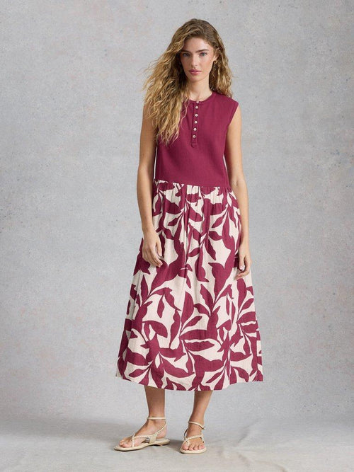 White Stuff Shay Midi Jersey Mix Dress