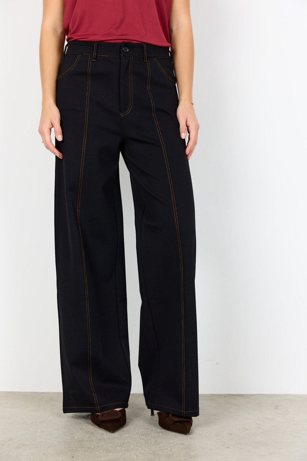 Soya Concept SC-BLANCA 2 Pants Black-Soya Concept-White finn