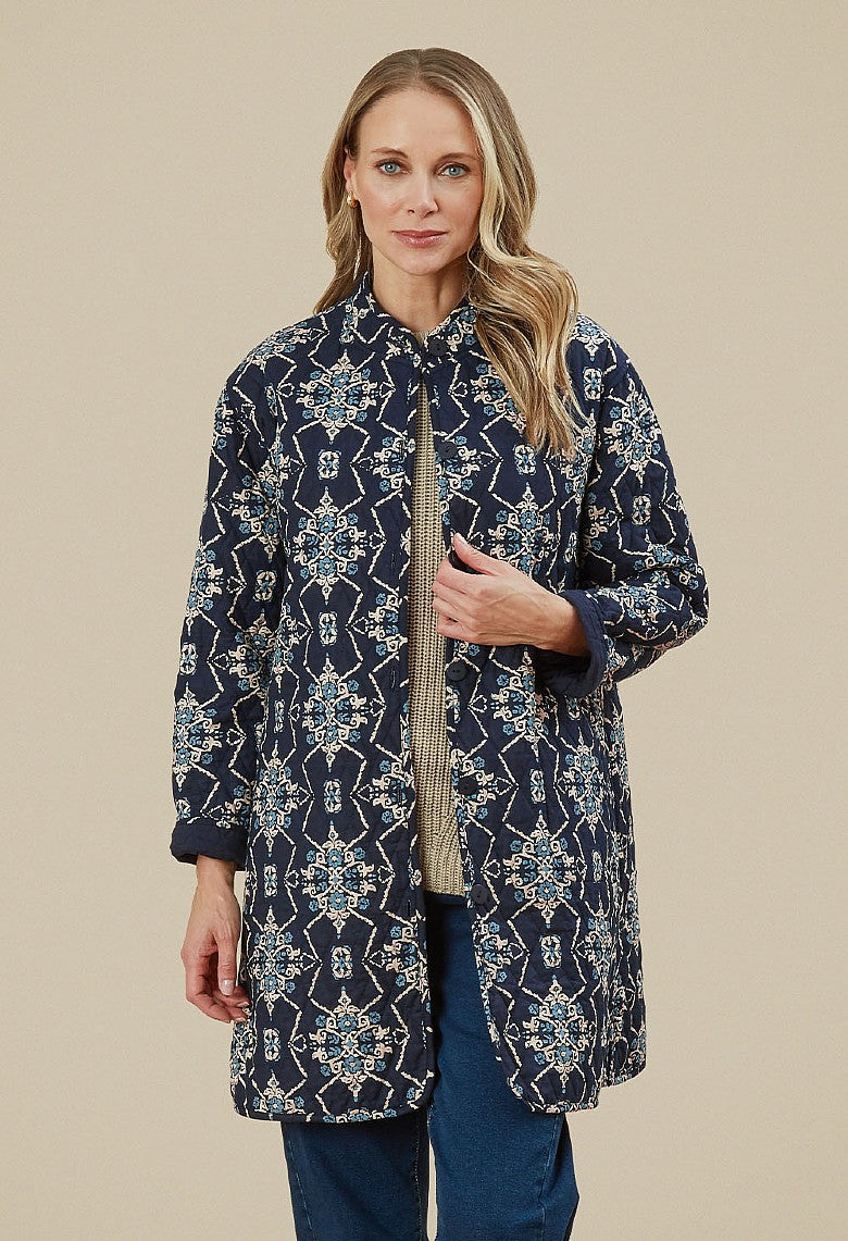 FREYA REVERSIBLE QUILTED COAT CELINE-Coats & Jackets-White finn