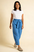 Pretty Vacant Bobbi Trousers in Linen - Blue-Pretty Vacant-White finn
