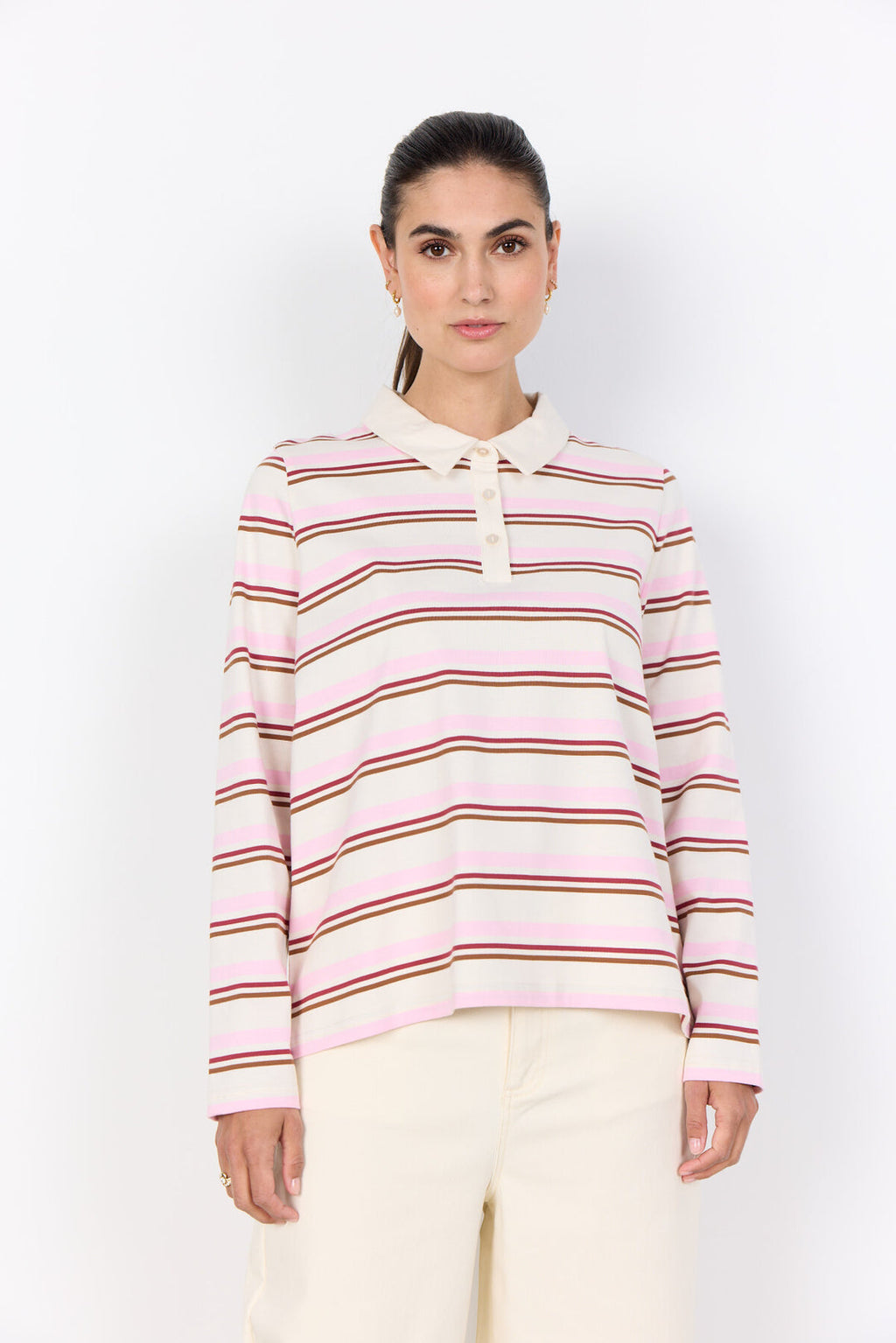 Soya Concept SC-BASE 2 Blouse Light pink-White finn -White finn
