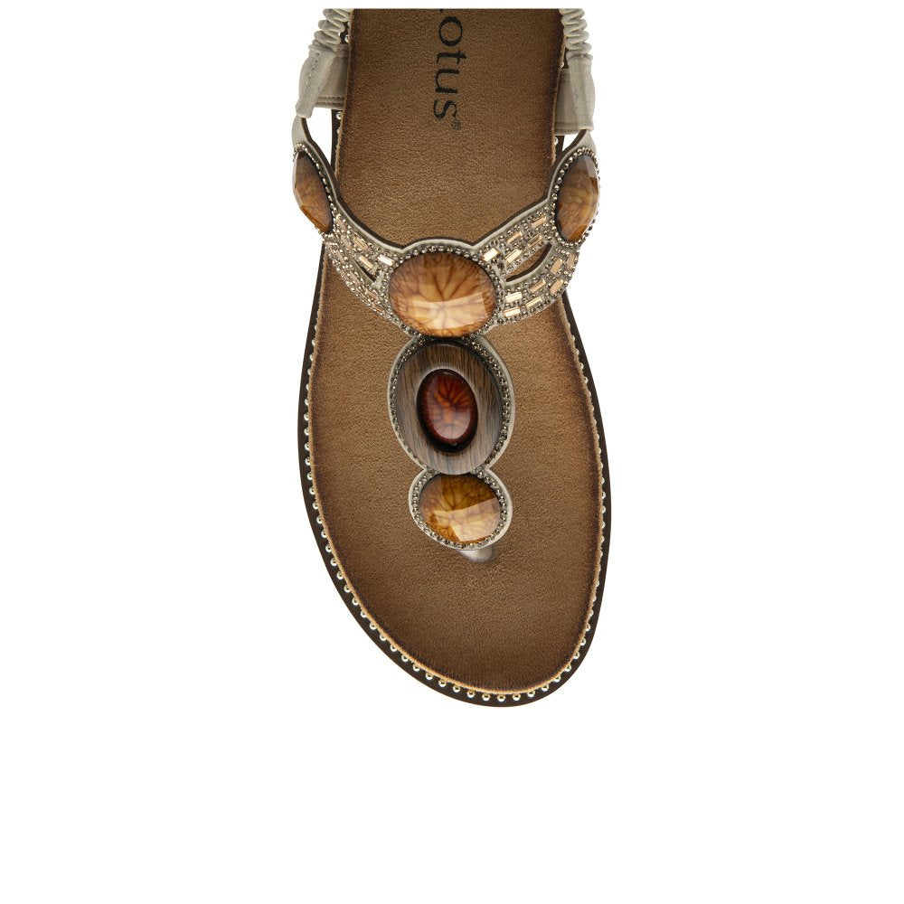 Lotus Black Alcina Toe-Post Sandals | Lotus