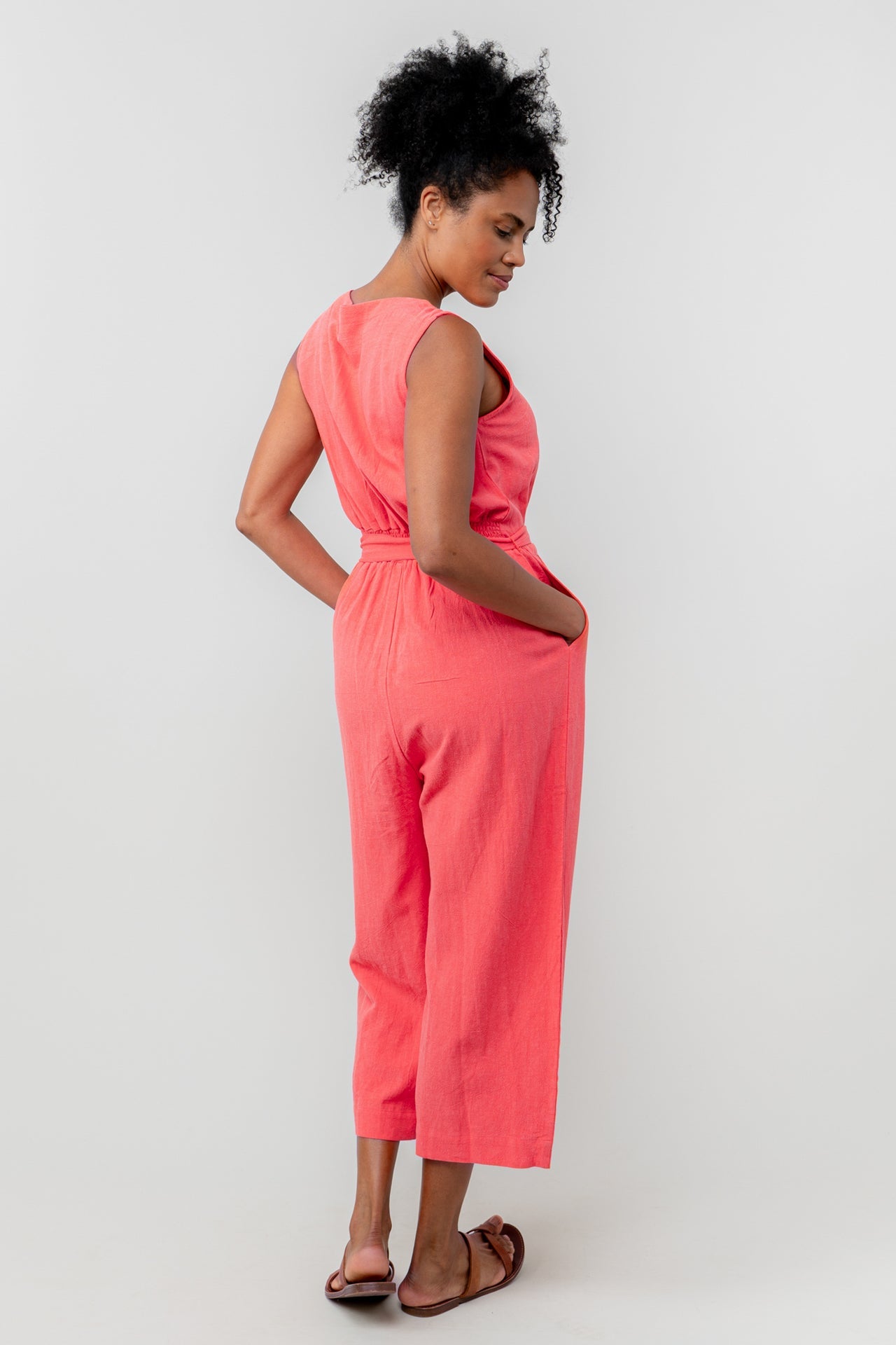 Lily and Me Allium Jumpsuit Plain Linen-Jumpsuit-White finn