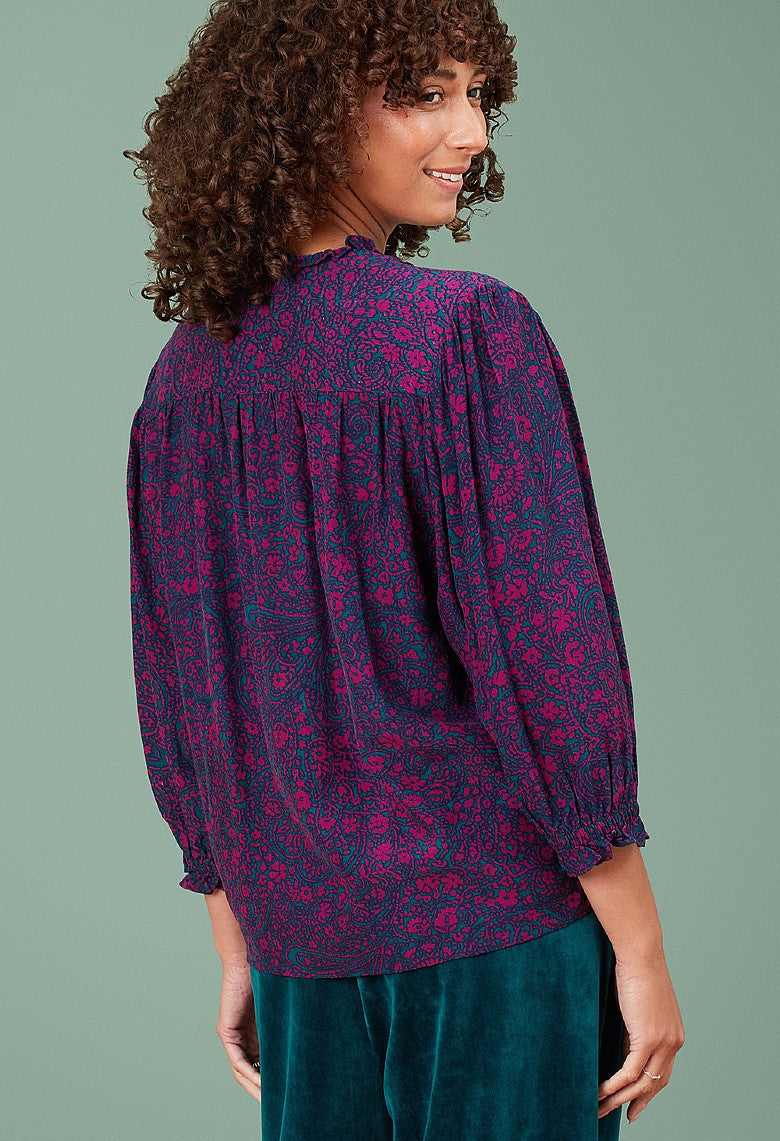 Adini Inky Swirl Damiana Top - Fushsia