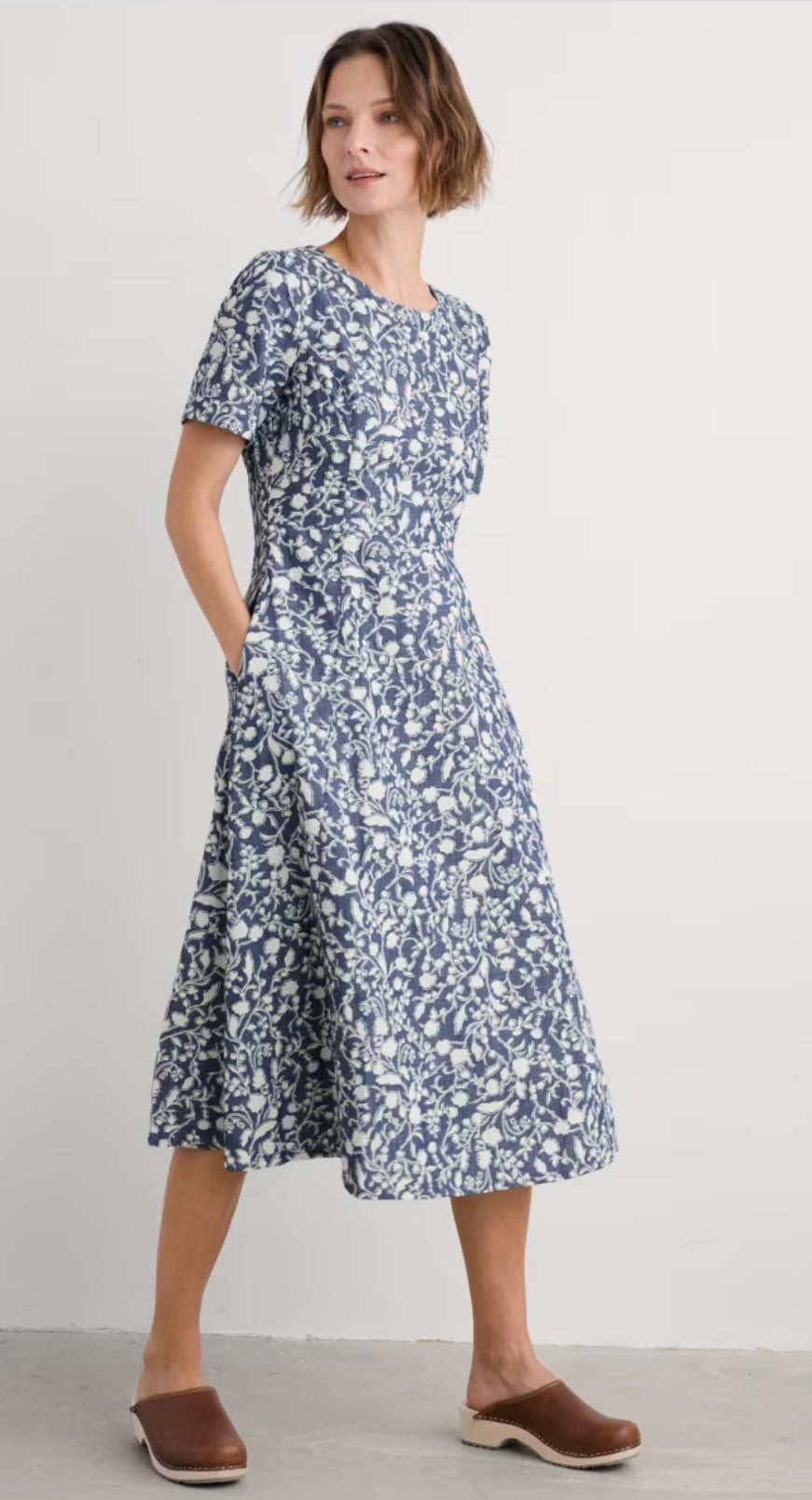 Seasalt Fox Path Printed Dress-White finn