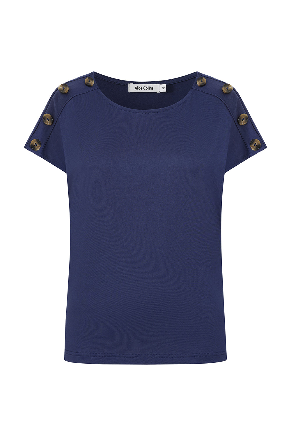 Alice Collins Button Shoulder Top