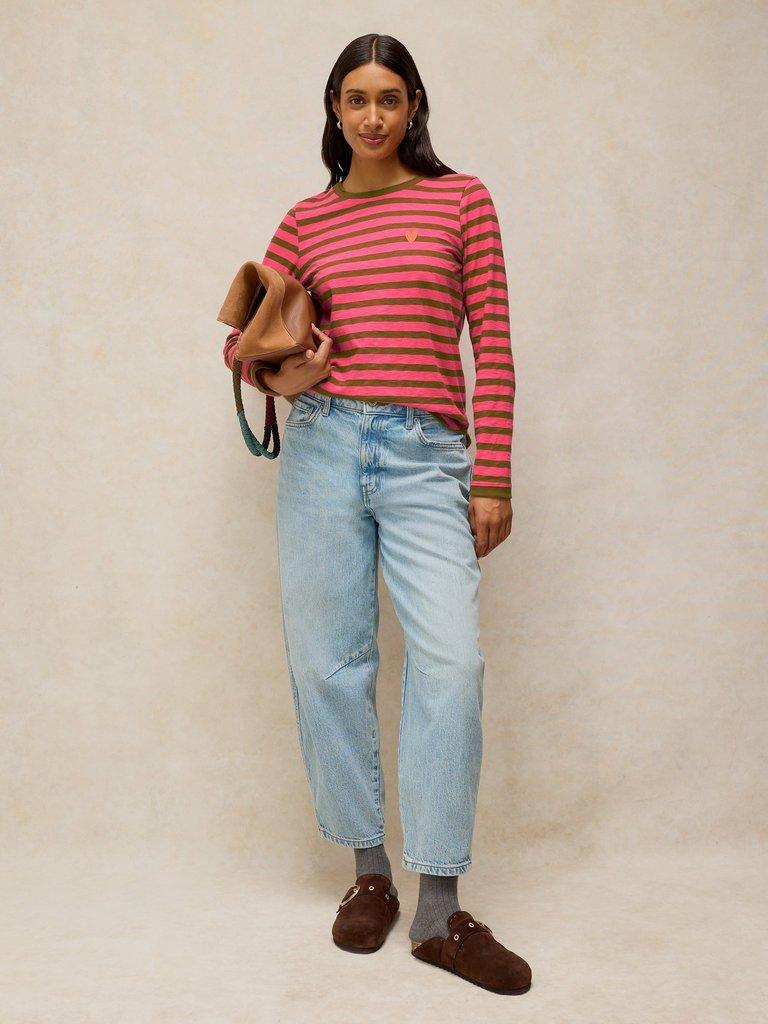 White Stuff clara stripe embroidered tee
