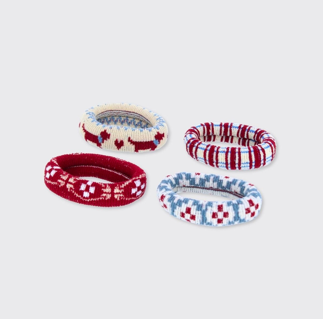 Cloud Soft Set of 4 Hair Bands - Brown/Blue