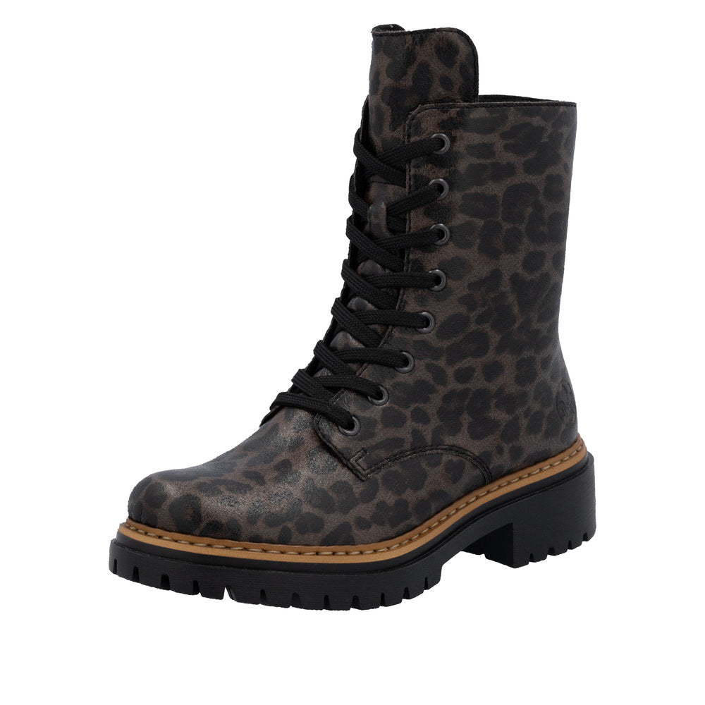 Rieker Black Ankle Boot 72627-Footwear-White finn