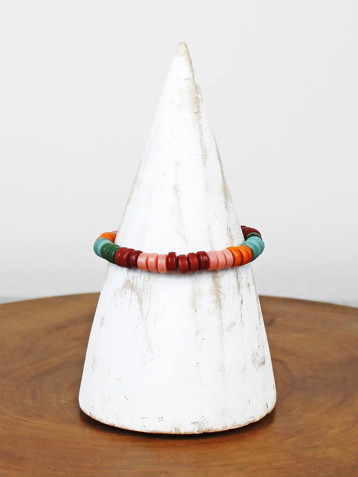 Suzie Blue MIXED COLOUR RECYCLED GLASS BEAD BRACELET BB6502-Suzie Blue-White finn