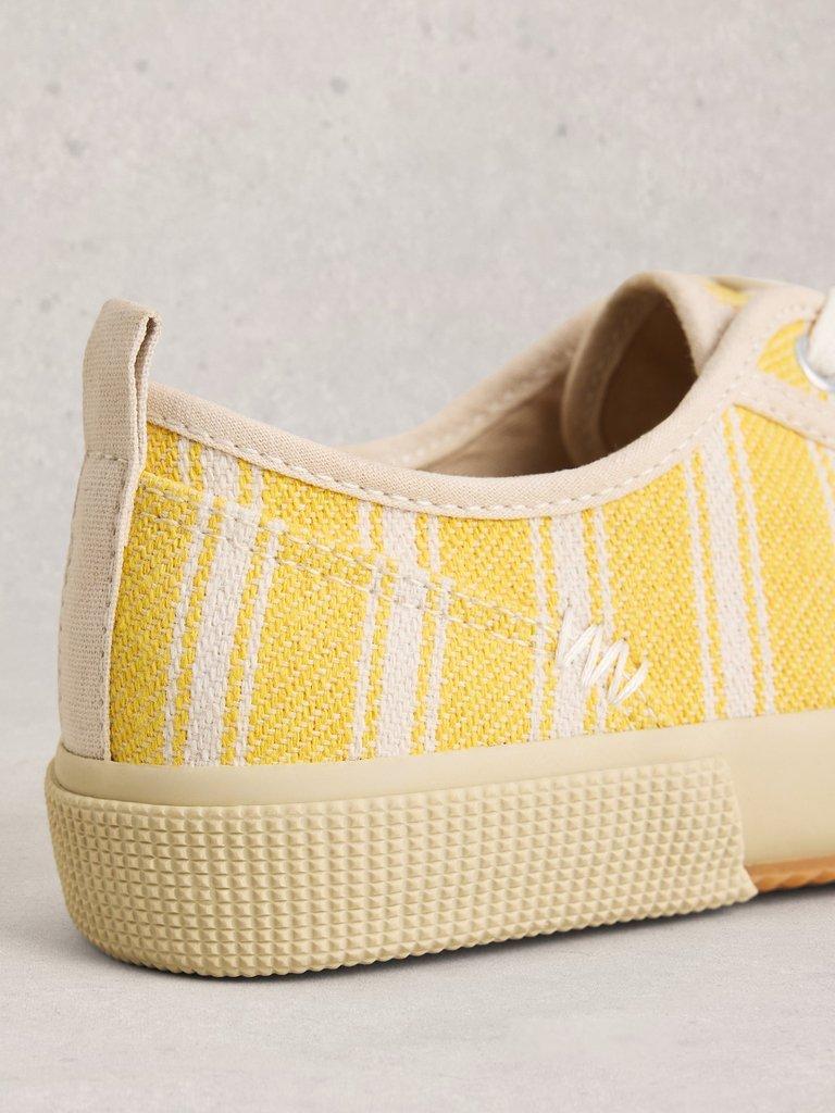 White Stuff Pippa Lace Up Print Trainer-Footwear-3-Yellow-