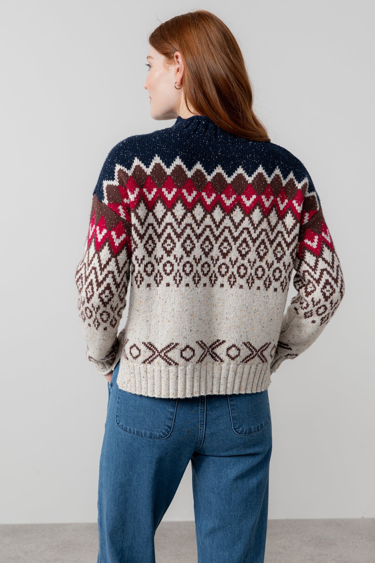 Lily and Me Maeve Jumper Fleck Knit-White finn
