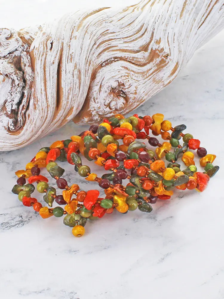 Suzie Blue Shell and Glass Beaded Bracelet DC6506-Bracelet-White finn