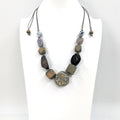 Tempest Random bead necklace on wax cord AJ01N