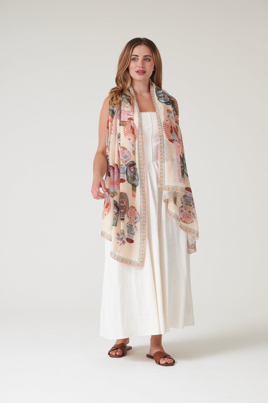 One Hundred Stars Perfume Bottles Blush Scarf