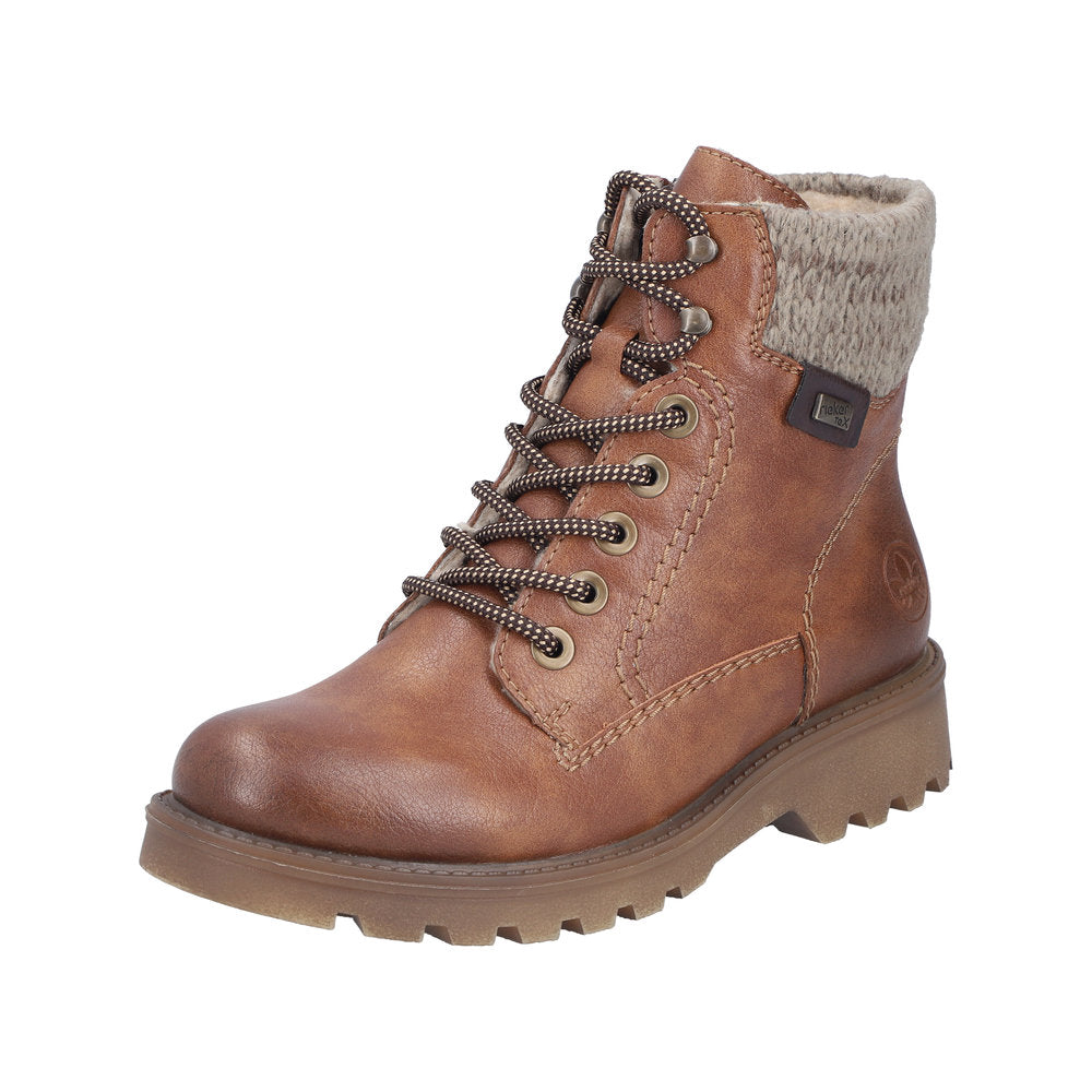 Rieker Tan Ankle Boot 73220-Footwear-White finn